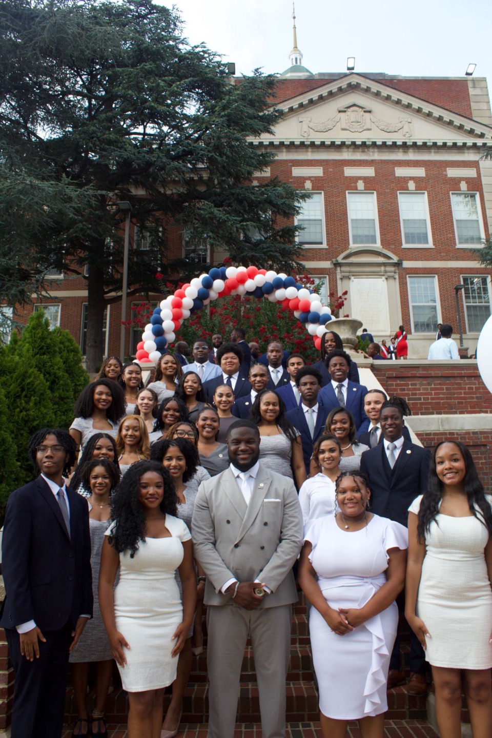 The 15th HUSA Senate gathered on the steps at Howard University